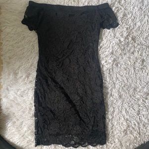 Black dress off the shoulder